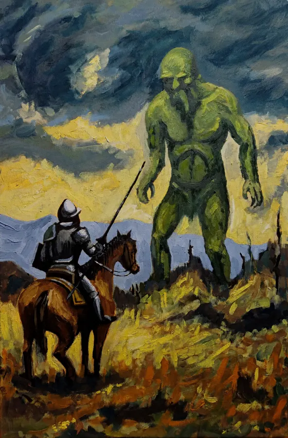 Der Grüne Riese, Öl auf Leinwand, 2026