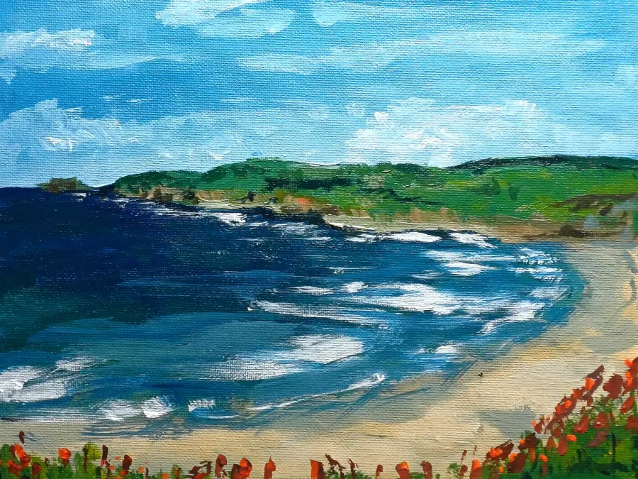 Küste #01, Acryl auf Karton, 2026