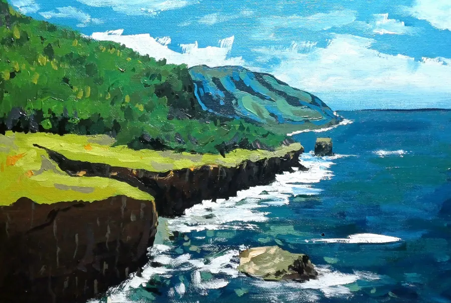 Küste #03, Acryl auf Karton, 2026