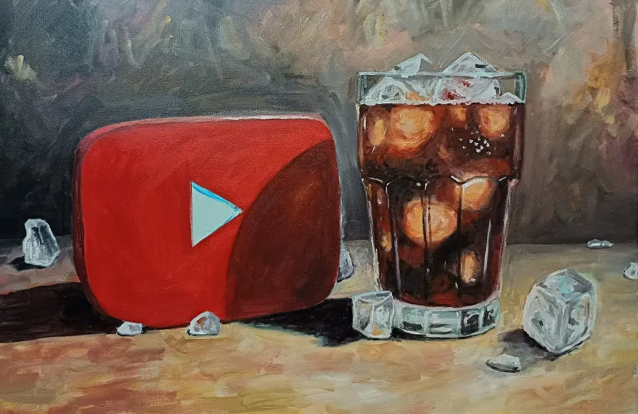 Stillleben mit Cola, Öl auf Leinwand, 2025